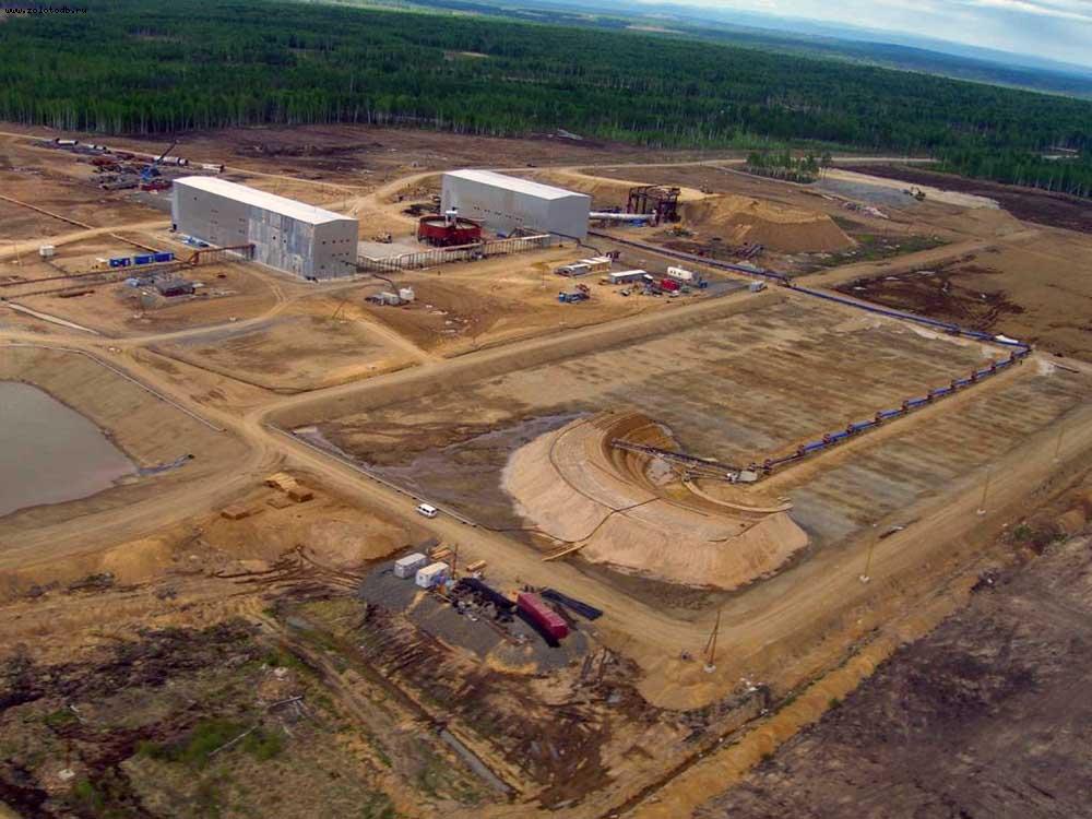 Industrial site of gold recovery plant at Tardan deposit